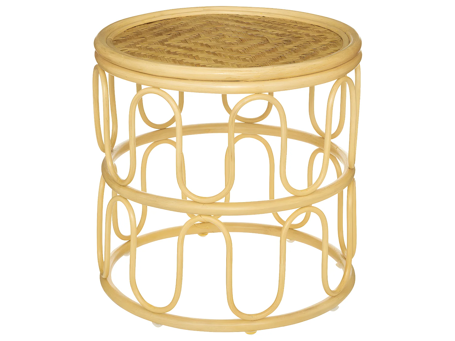 Set de 2 Tables d'appoint gigognes en Rotin et Bambou