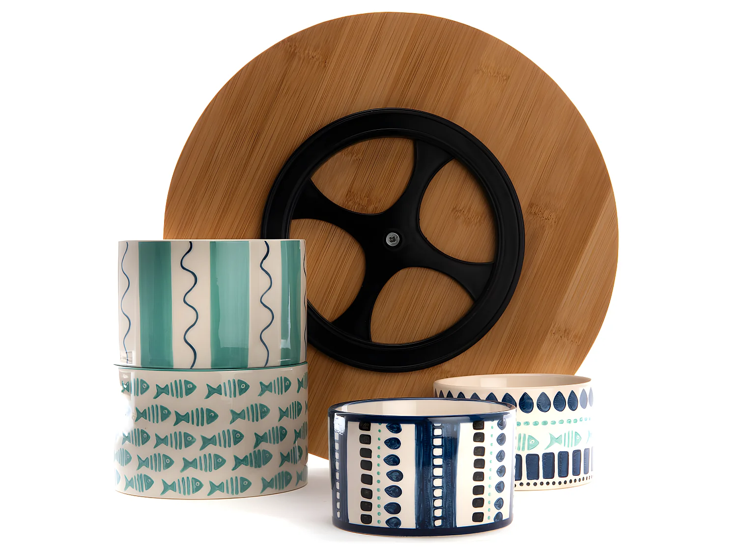 Service apéritif tournant et ses 4 bols Peluso