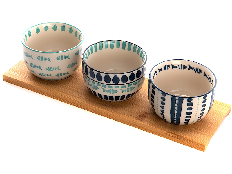 Plateau et ses 3 bols Peluso