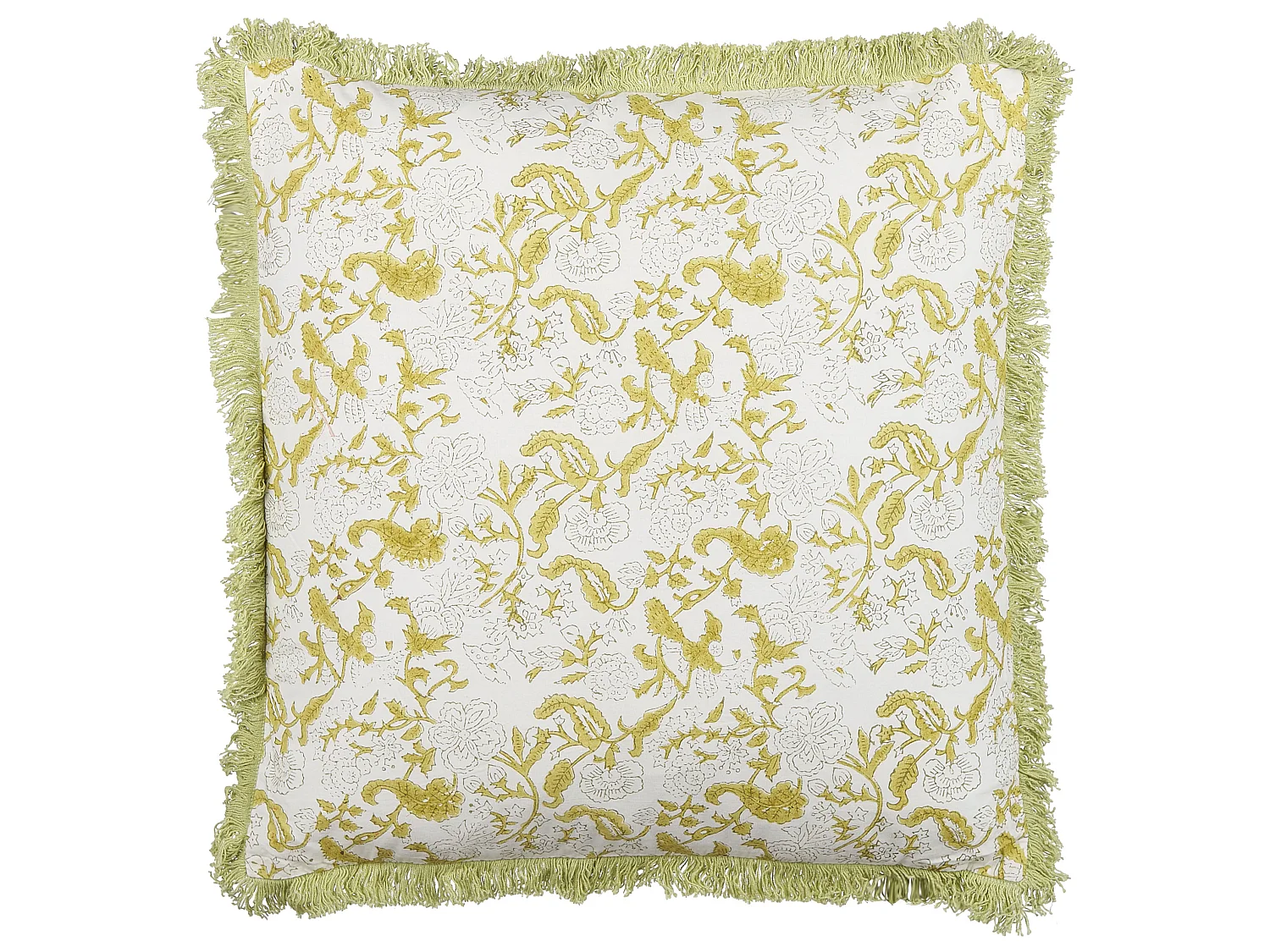 Dekokissen FILIX Baumwolle 45 x 45 cm Grün Blumenmuster