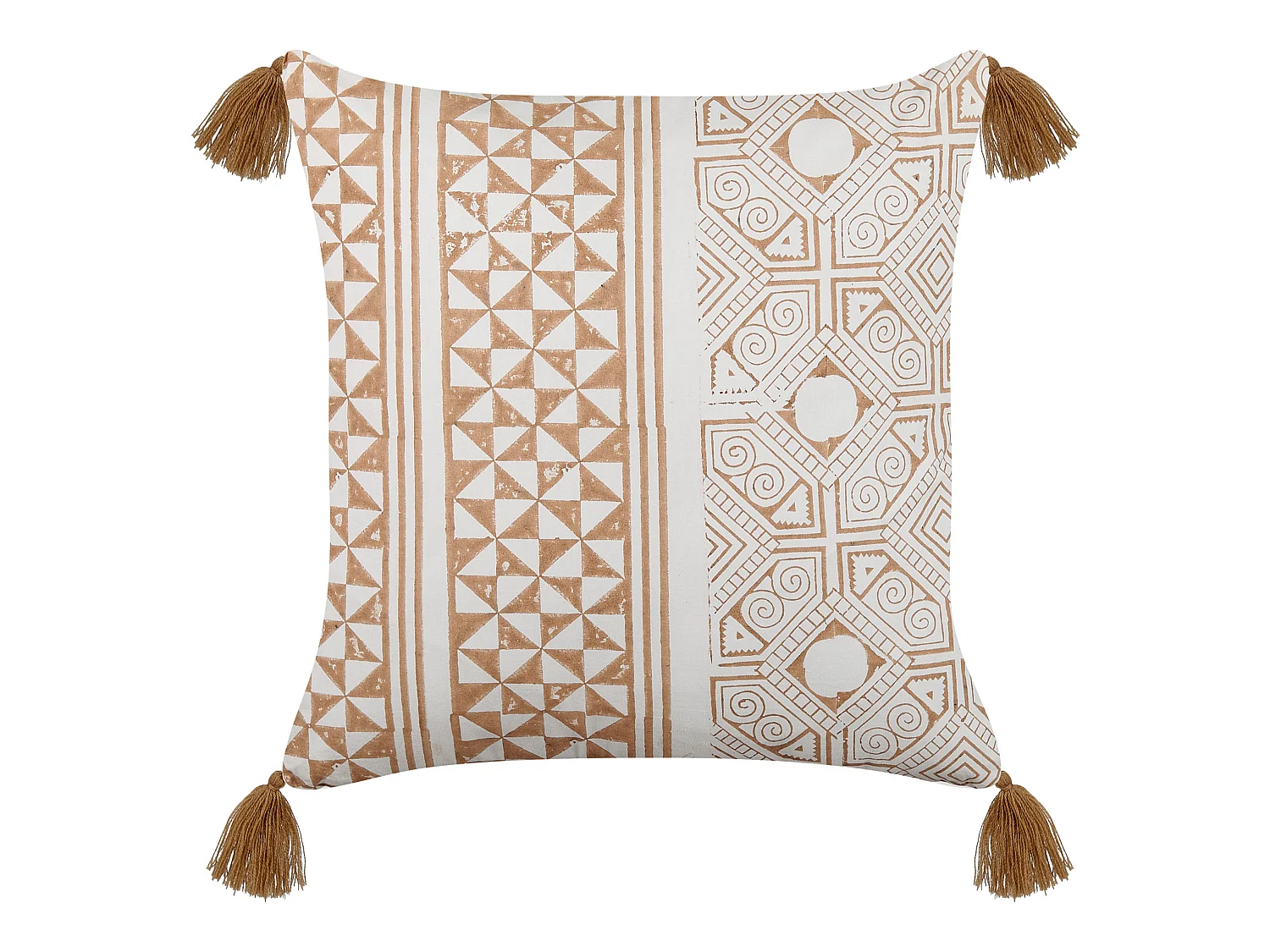 Poduszka dekoracyjna MALUS Bawełna 45 x 45 cm Jasnobrązowy Wzór orientalny