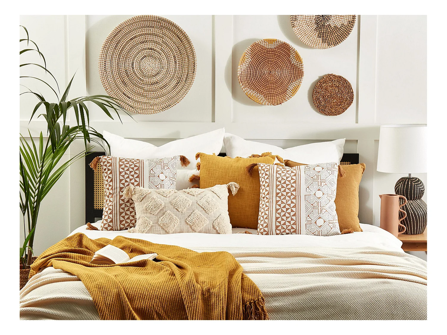 Poduszka dekoracyjna MALUS Bawełna 45 x 45 cm Jasnobrązowy Wzór orientalny