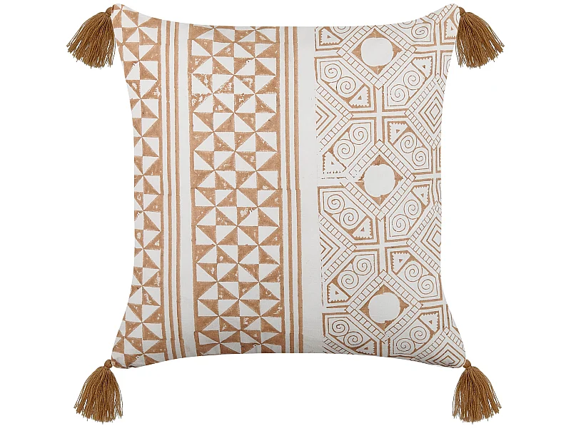 Coussin MALUS Coton 45 x 45 cm Marron clair Motif oriental