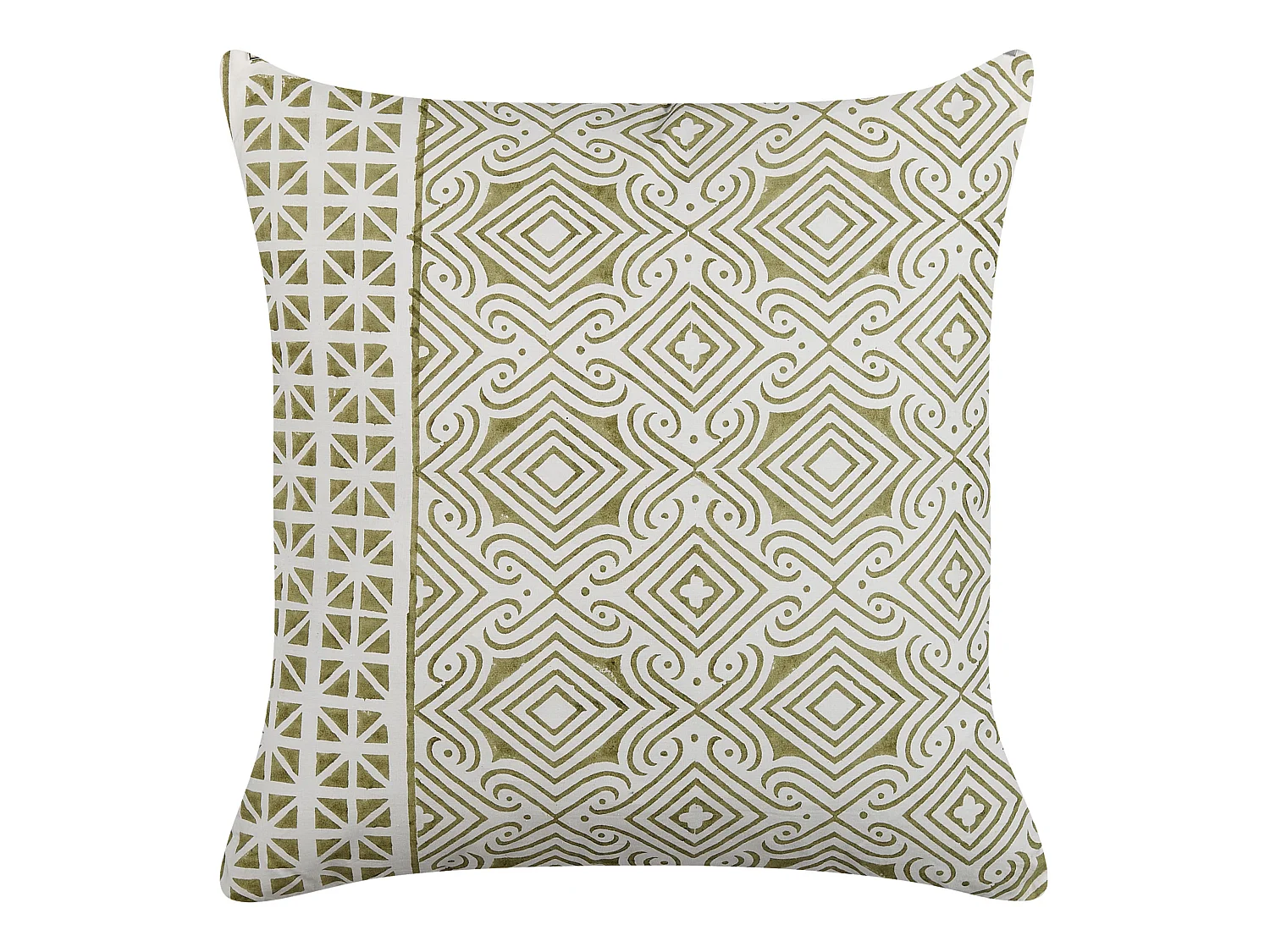 Coussin LARICS Coton 45 x 45 cm Vert Motif oriental