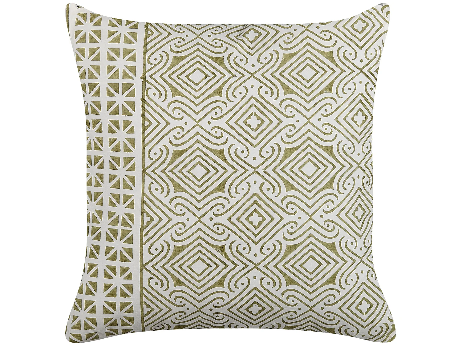 Coussin LARICS Coton 45 x 45 cm Vert Motif oriental