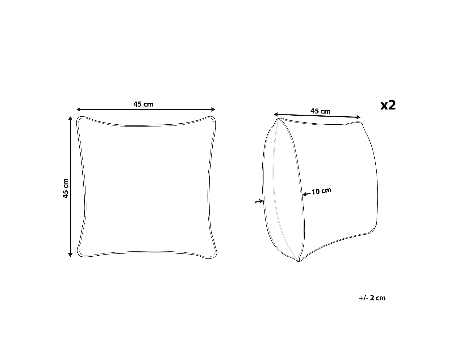 Lot de 2 coussins décoratifs en lin 45 x 45 cm jaune SAGINA