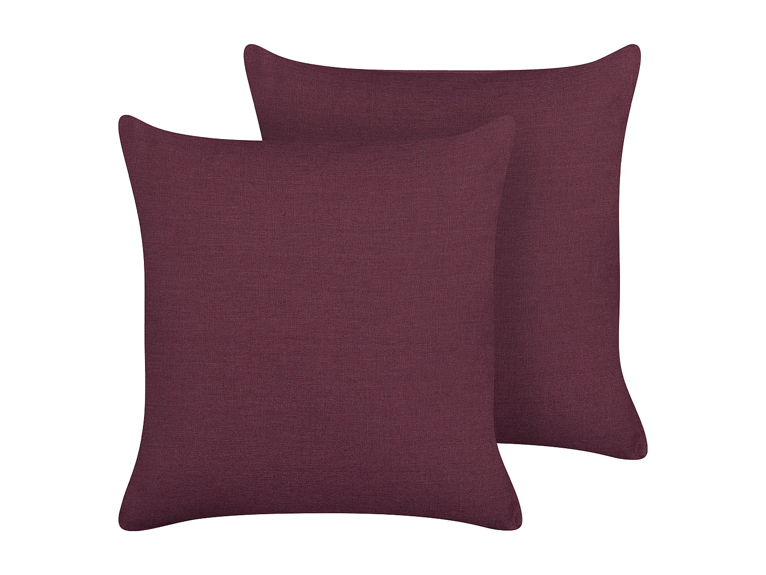 Set van 2 decoratieve kussens SAGINA Linnen 45 x 45 cm Paars Effen