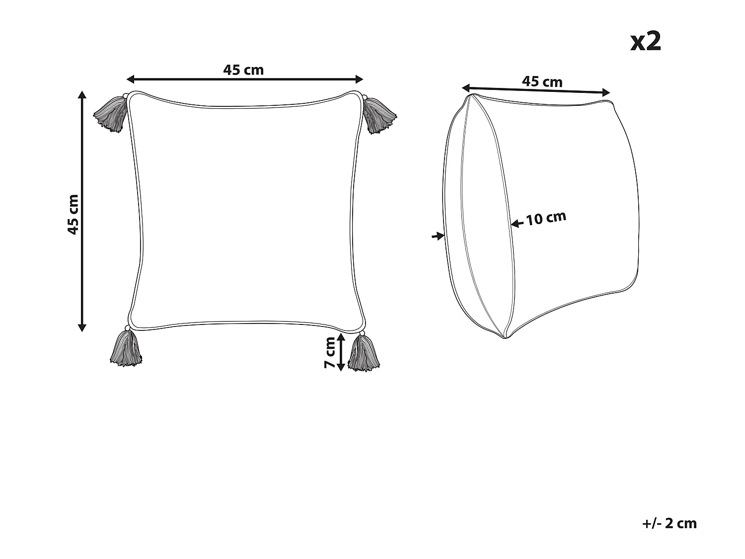 Zestaw 2 poduszek dekoracyjnych MALUS Bawełna 45 x 45 cm Jasnobrązowy Wzór orientalny