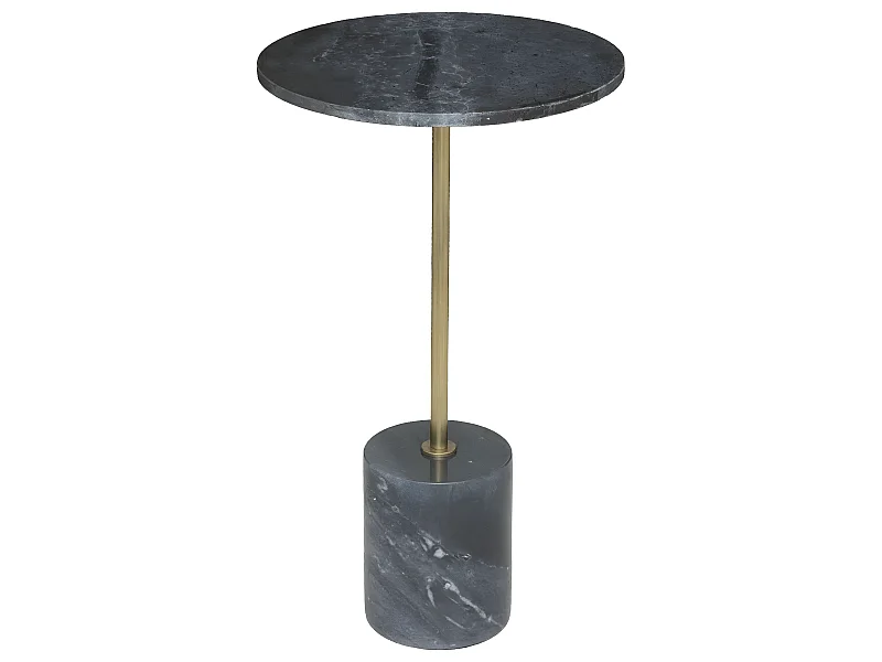 Table d'appoint Table à café en Marbre Gris Foncé H 61 cm