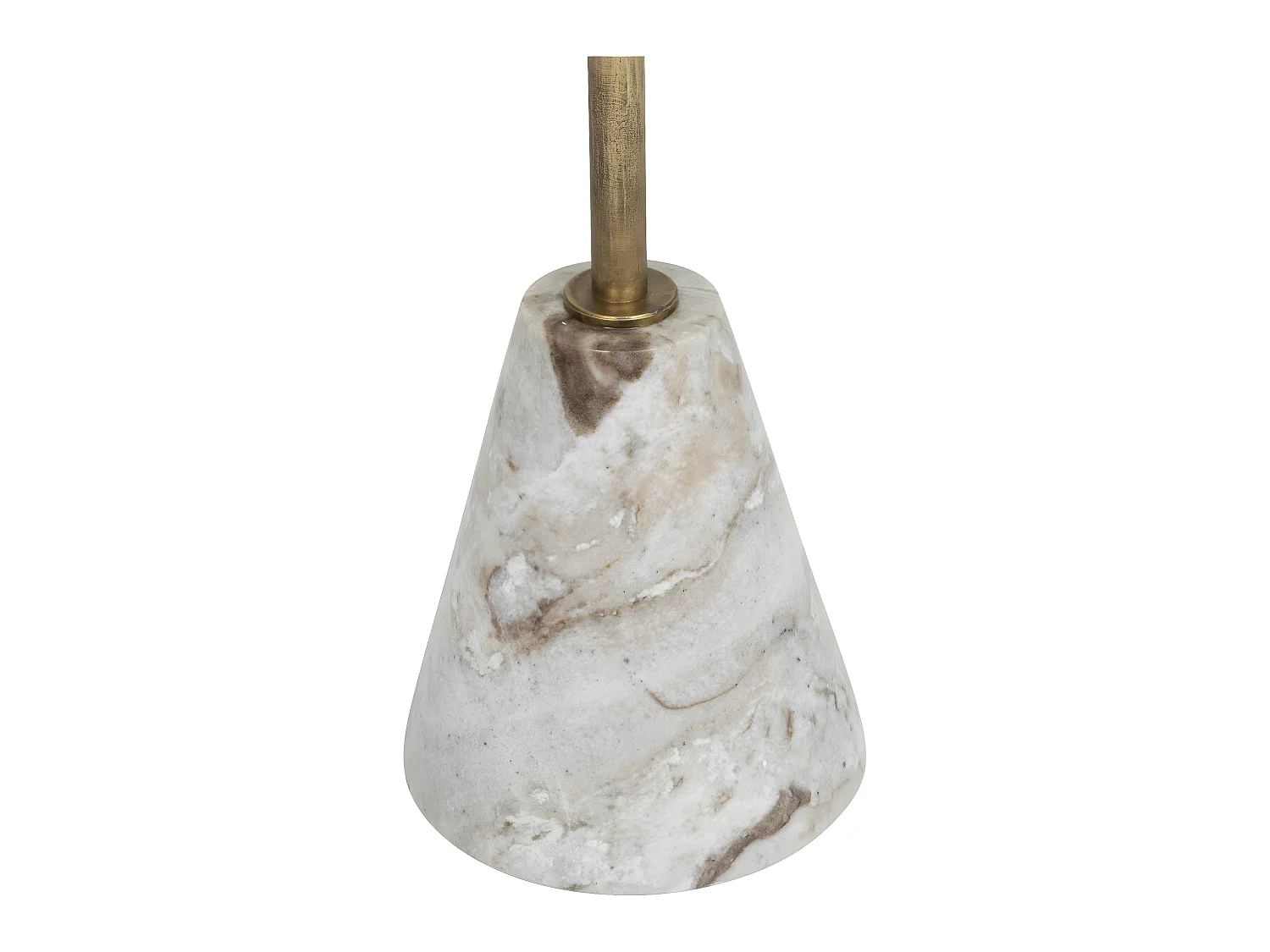 Table d'appoint Table à café en Marbre Beige et Bois de Manguier H 69 cm