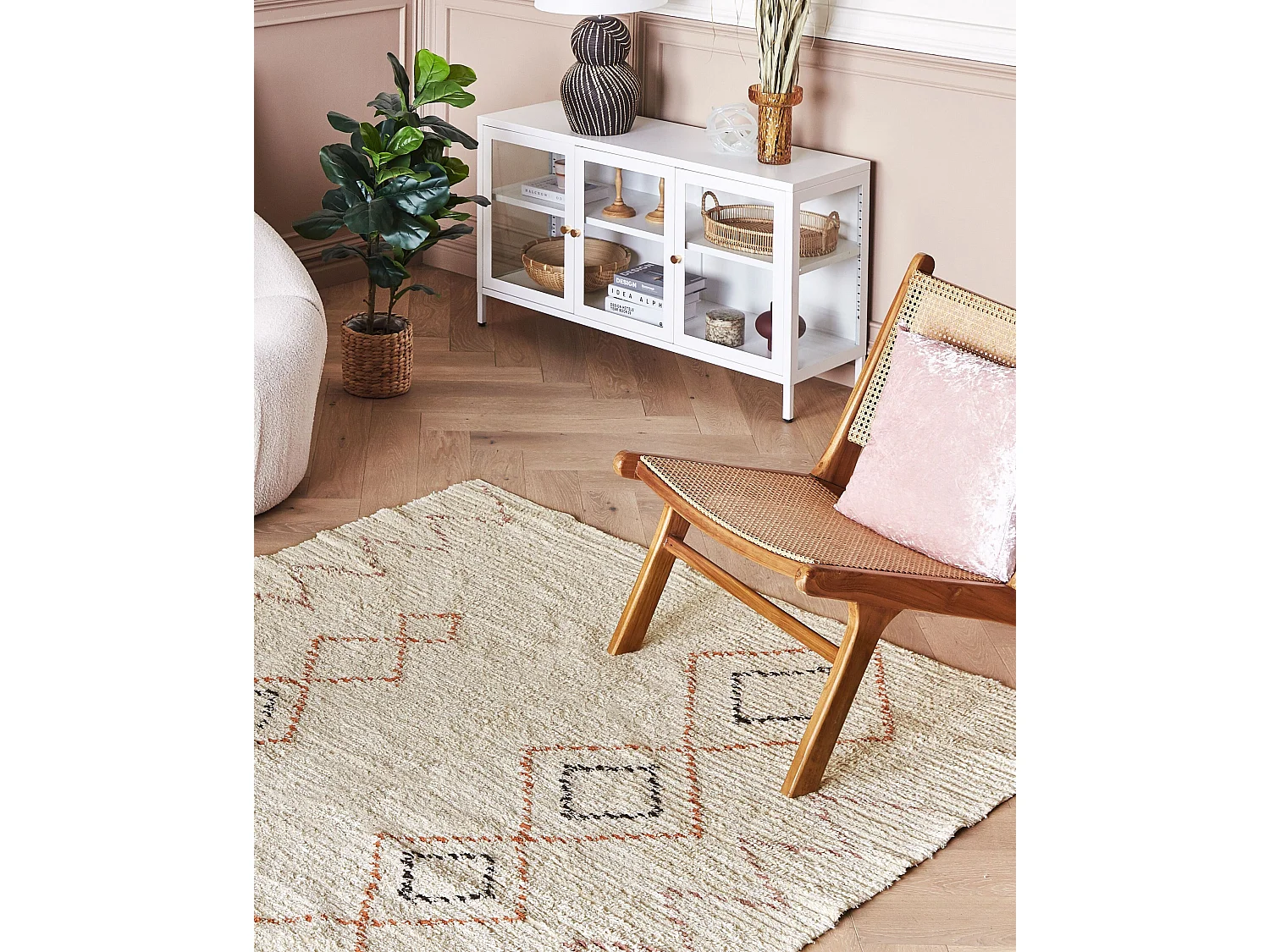 Rug GUWAHATI Beige 160 x 230 cm Cotton