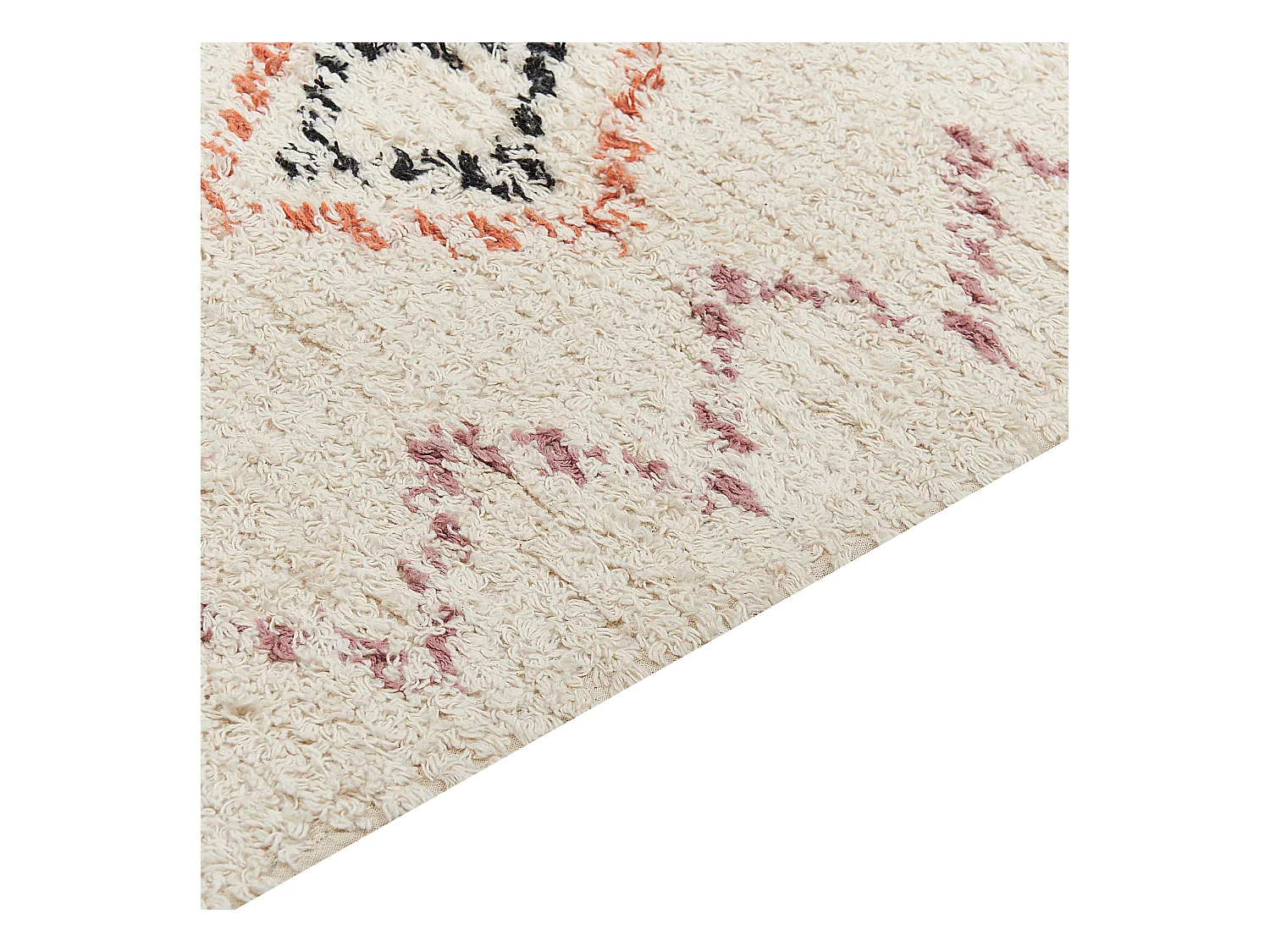 Teppich Baumwolle mit Muster beige 140 x 200 cm rechteckig Boho Guwahati