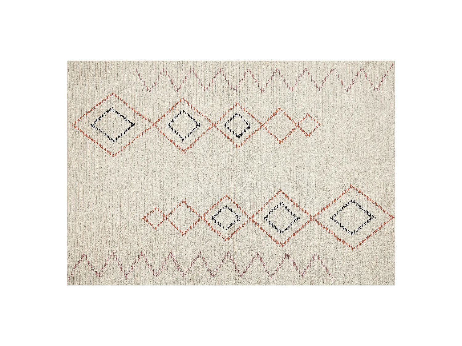Tapis en coton 140 x 200 cm beige GUWAHATI