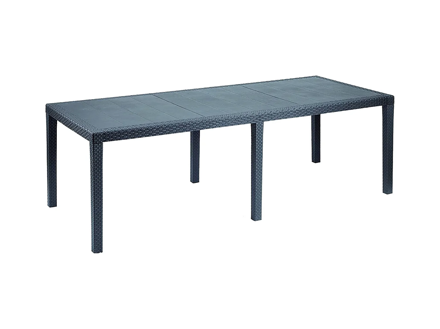 Dmains buitentafel, Uitschuifbare rechthoekige eettafel, Uitschuifbare tuintafel met rotaneffect, 100% Made in Italy, 150x90h72 cm, Antraciet