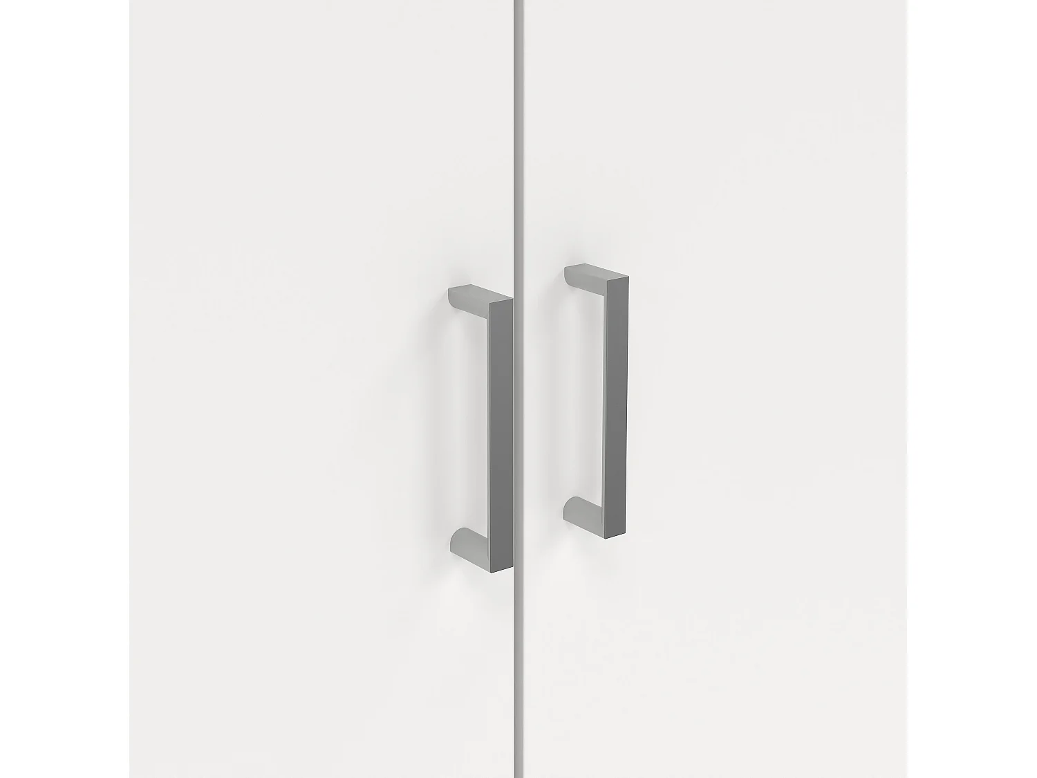 Armoire polyvalente Dains, Armoire auxiliaire avec 3 portes, Étagère à chaussures avec étagères, Armoire à balais, 109x37h180 cm, Blanc