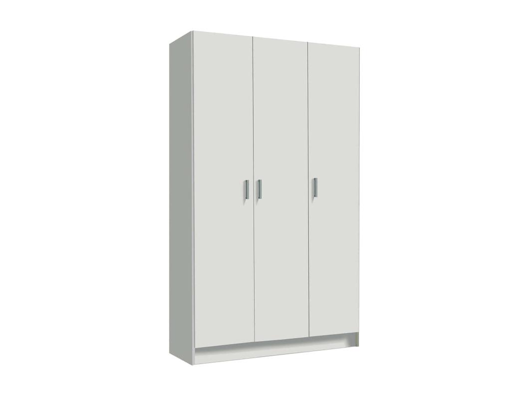 Dains multifunctionele kledingkast, Extra kast met 3 deuren, Schoenenkast, Bezemkast, 109x37h180 cm, Wit