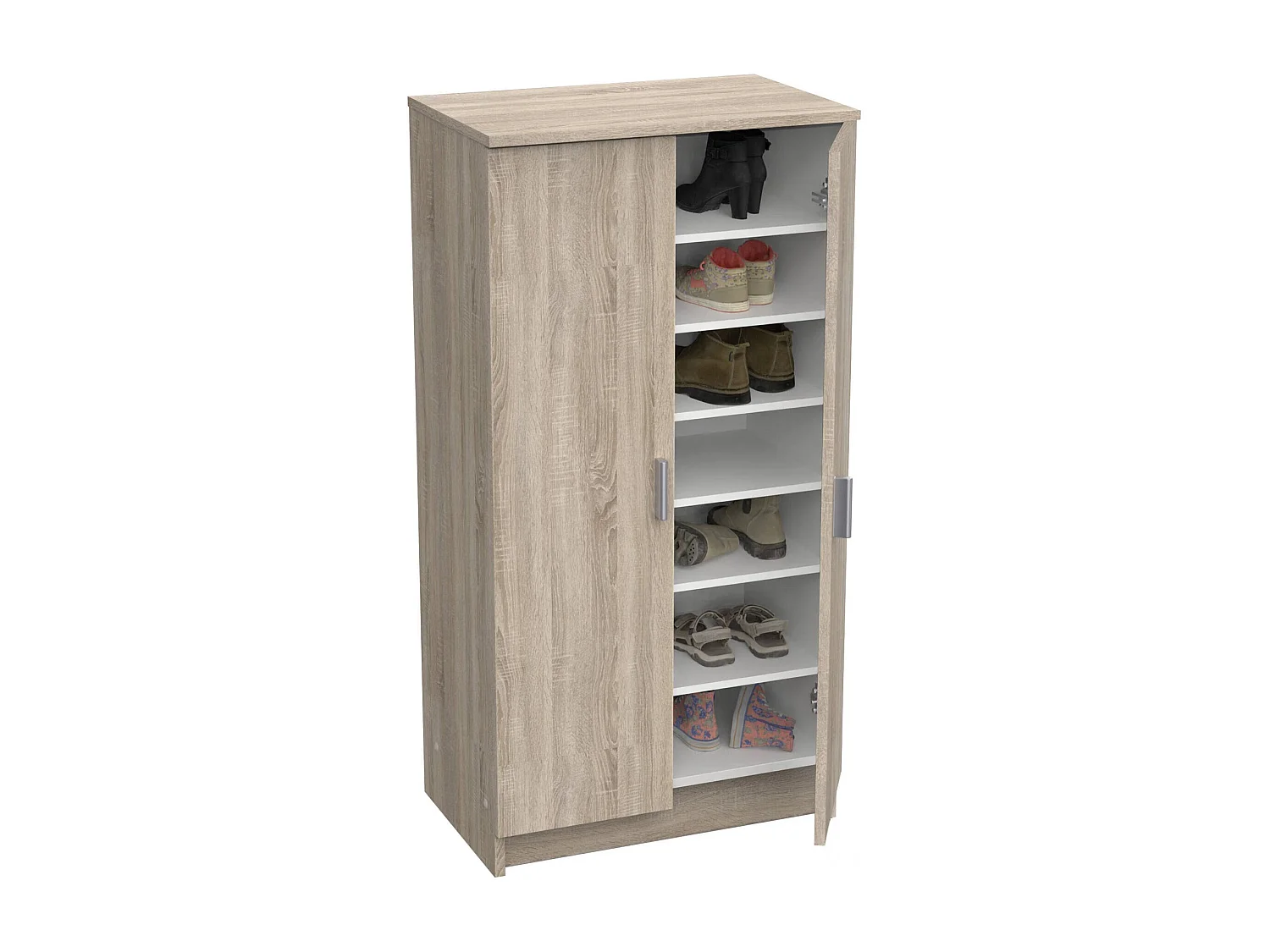 Meuble à chaussures Dpapett, Étagère à chaussures peu encombrante, Étagère à chaussures d'entrée, Armoire polyvalente avec 5 étagères, 55x36h108 cm, Chêne