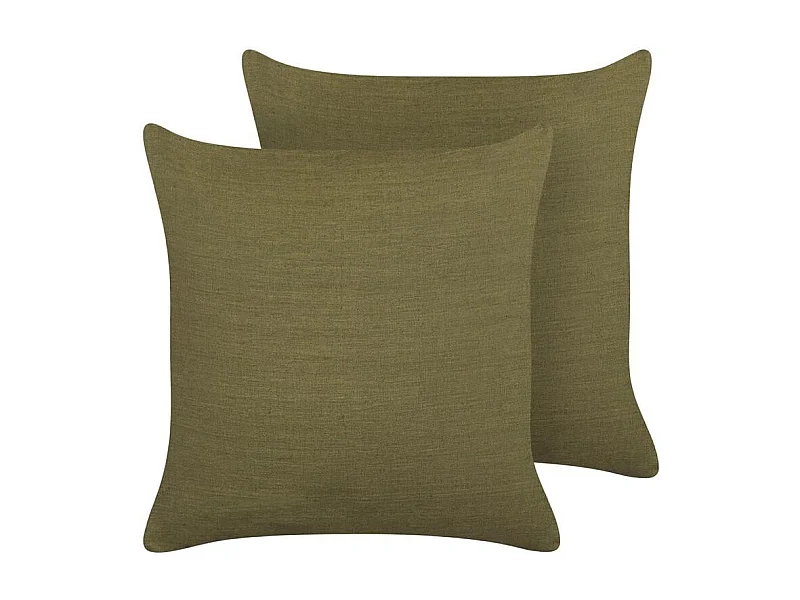 Lot de 2 coussins décoratifs SAGINA Lin 45 x 45 cm Vert Unicolore