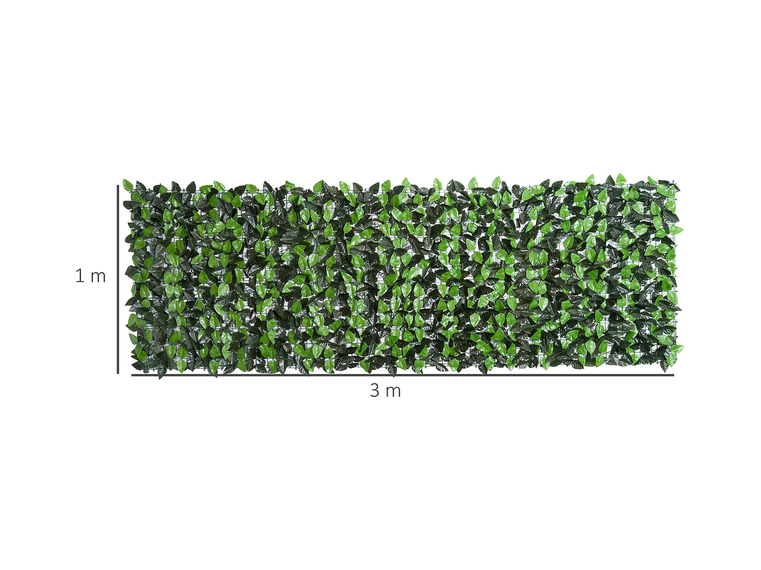 Haie artificielle feuilles de laurier - treillis extensible - brise-vue canisse végétale feuillage réaliste dim. 3L x 1H m PE anti-UV vert