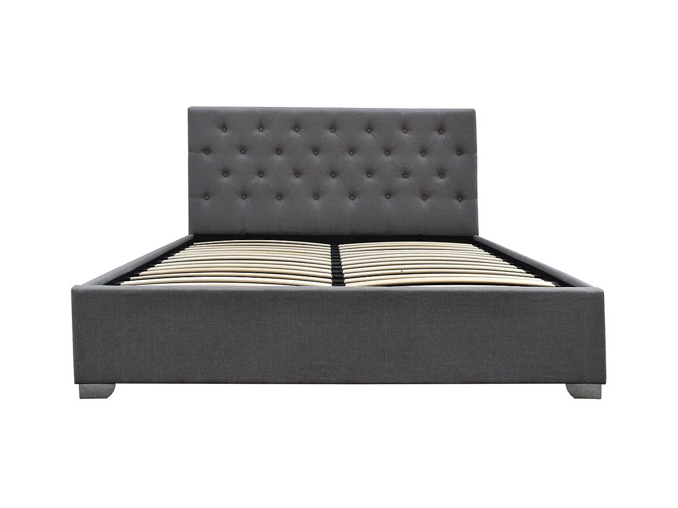 Lit double avec coffre "Tino" - 160 × 200 cm - Gris