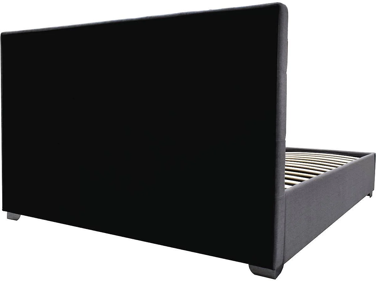 Lit double avec coffre "Tino" - 160 × 200 cm - Gris