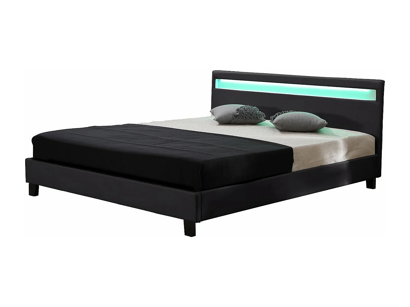 Lit LED "Maria" - 160 x 200 cm - Noir