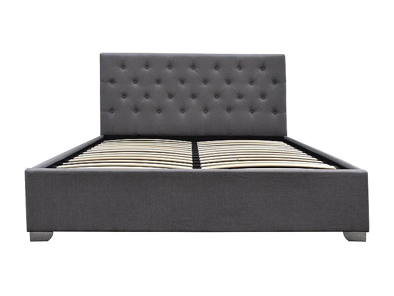 Letto matrimoniale con contenitore "TINO" - 140 × 190 cm - Grigio