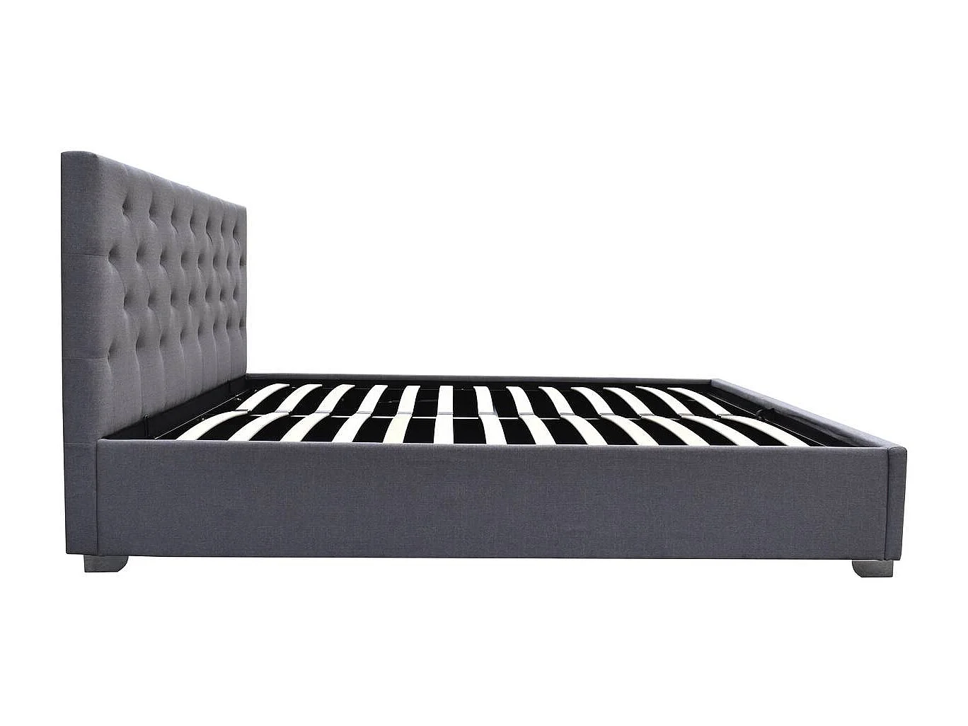 Tweepersoonsbed met opbergruimte "Tino" - Modern design en discrete opbergruimte - Grijs - 140 × 190 cm