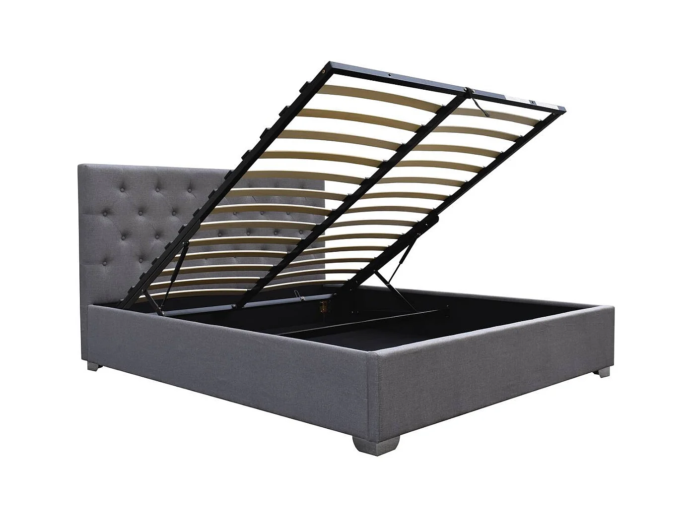 Doppelbett mit Bettkasten "Tino" - 140 x 190 cm - Grau