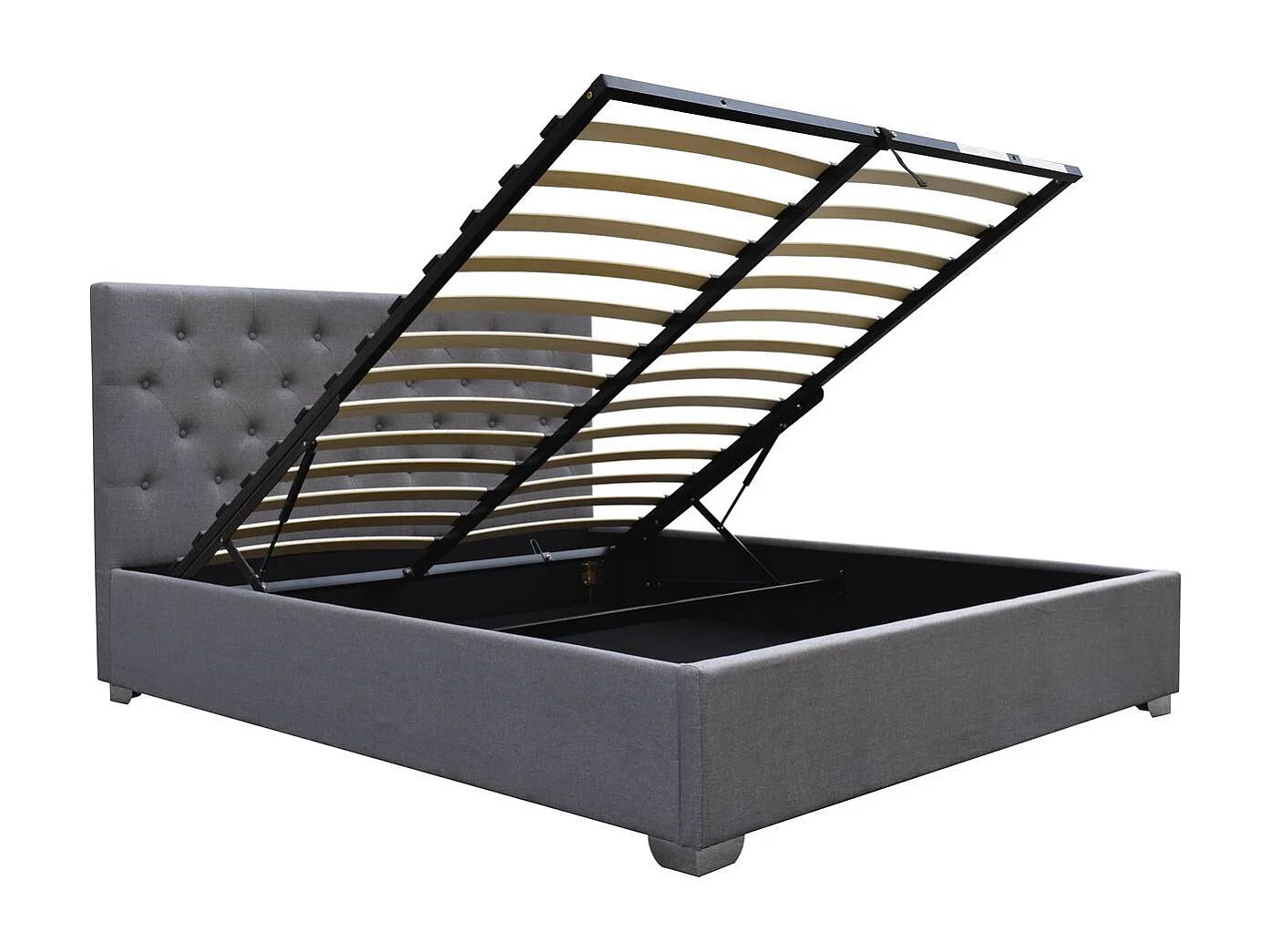 Doppelbett mit Bettkasten "Tino" - 140 x 190 cm - Grau