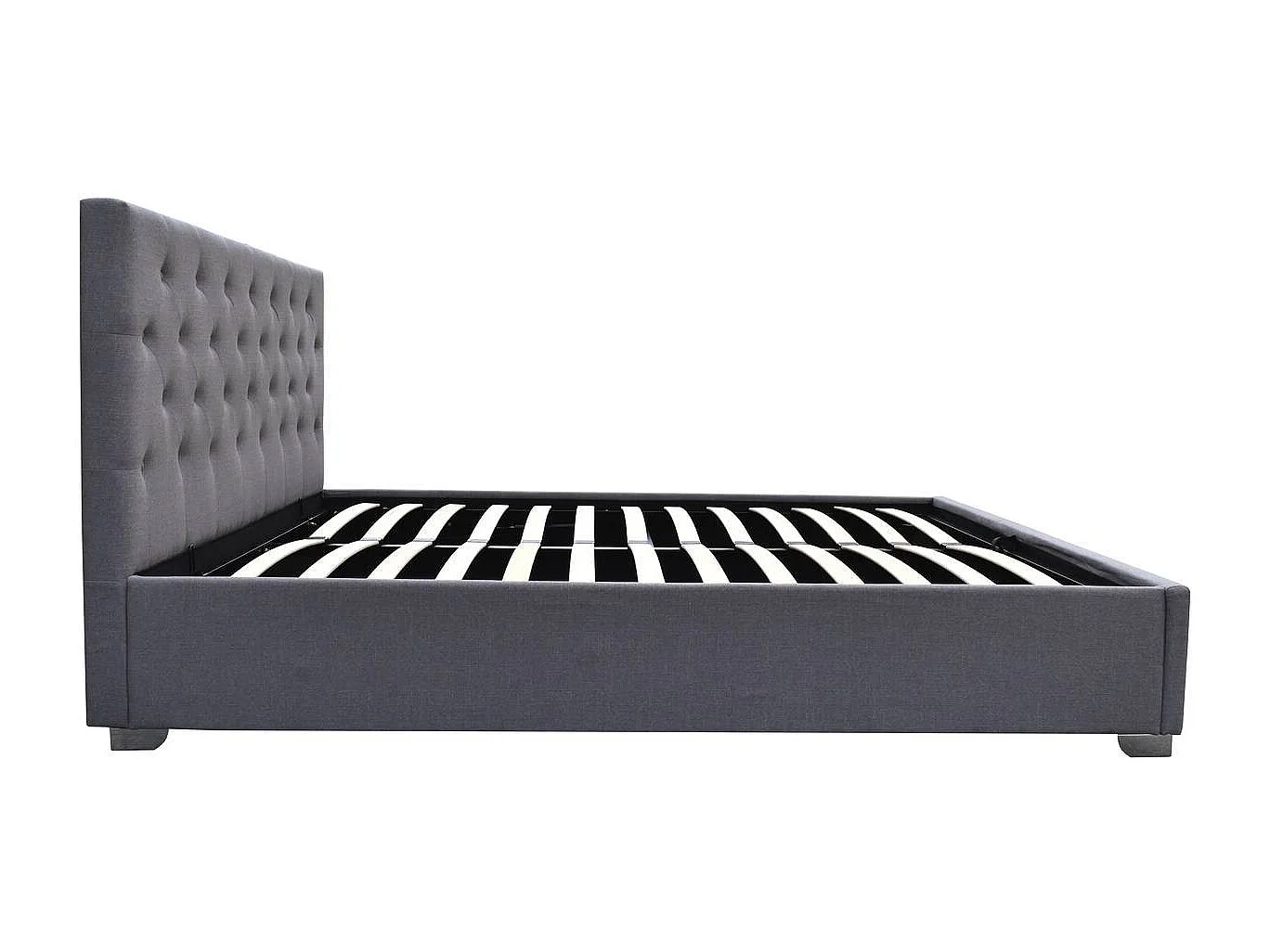 Cama doble con cofre "Tino" 140 × 190 cm - Gris