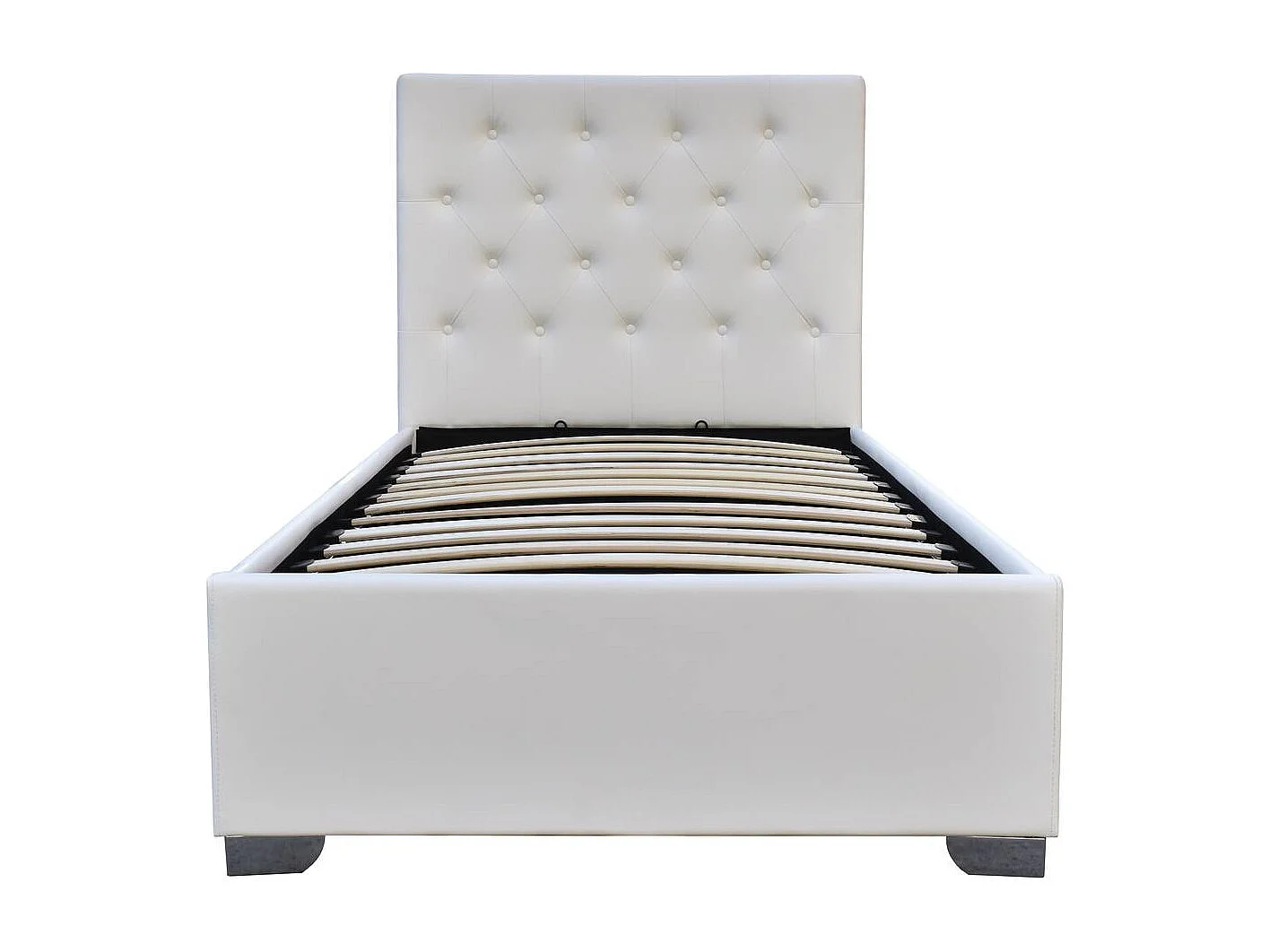 Lit simple avec coffre "Tino" - 90 × 190 cm - Blanc