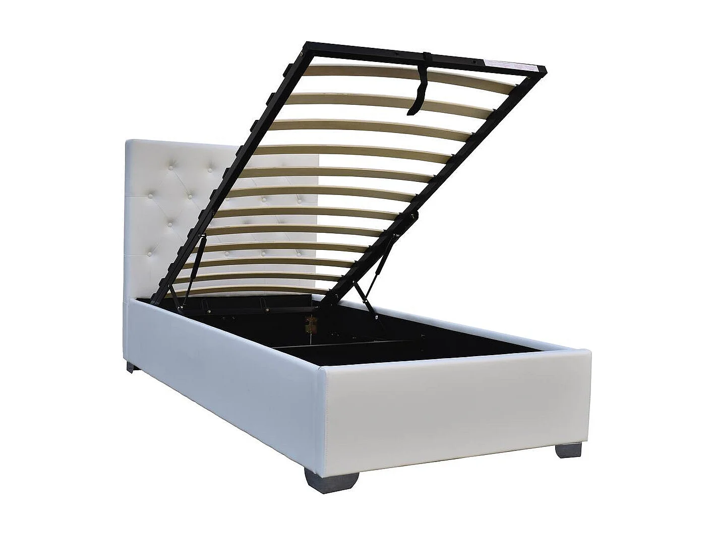 Lit simple avec coffre "Tino" - 90 × 190 cm - Blanc