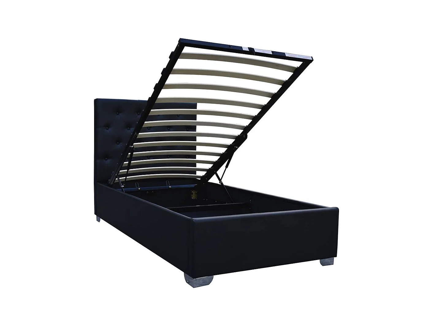 Lit simple avec coffre "Tino" - 90 × 190 cm - Noir