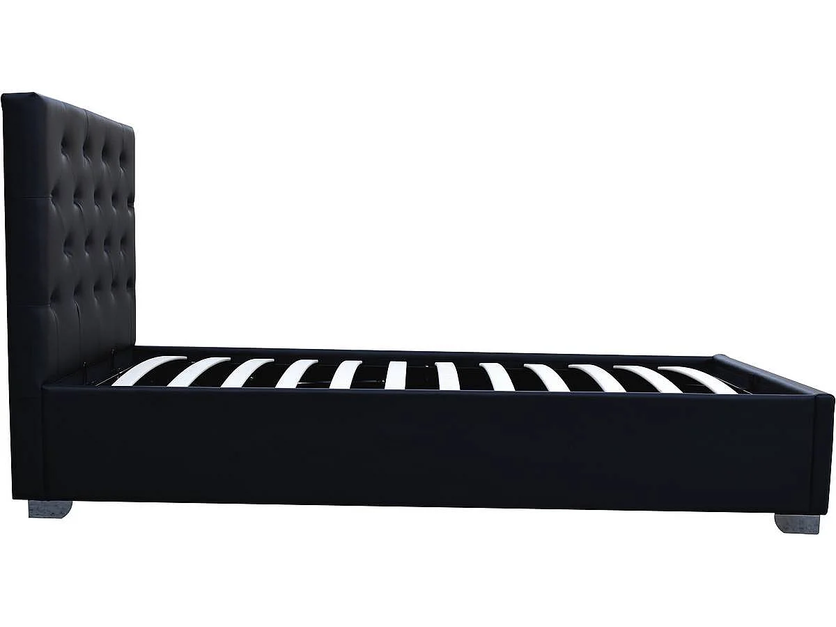 Łóżko pojedyncze z pojemnikiem „Tino” – 90 × 190 cm – czarne