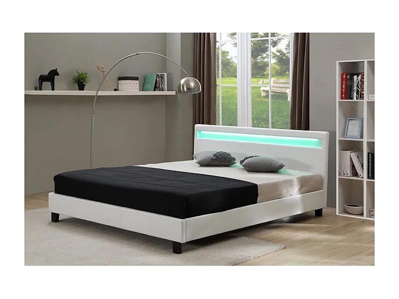 Lit LED "Maria" - 140 x 190 cm - Blanc