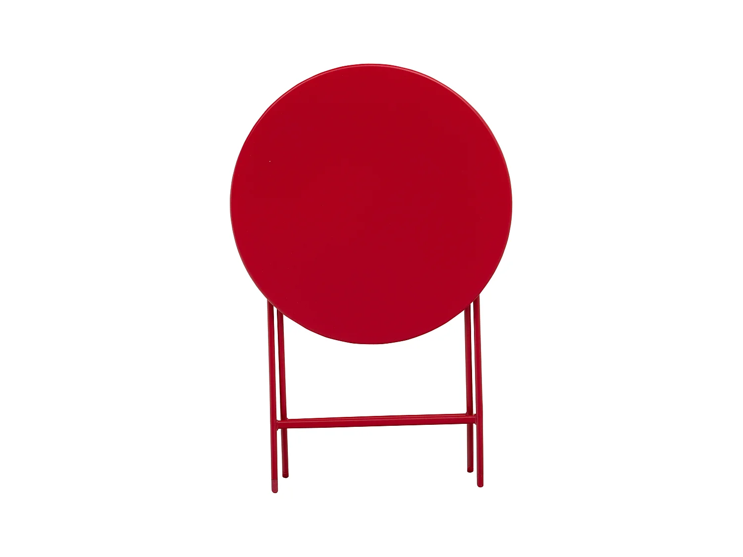 Salon de jardin bistro pliable - table ronde Ø 60 cm avec 2 chaises pliantes - métal thermolaqué rouge