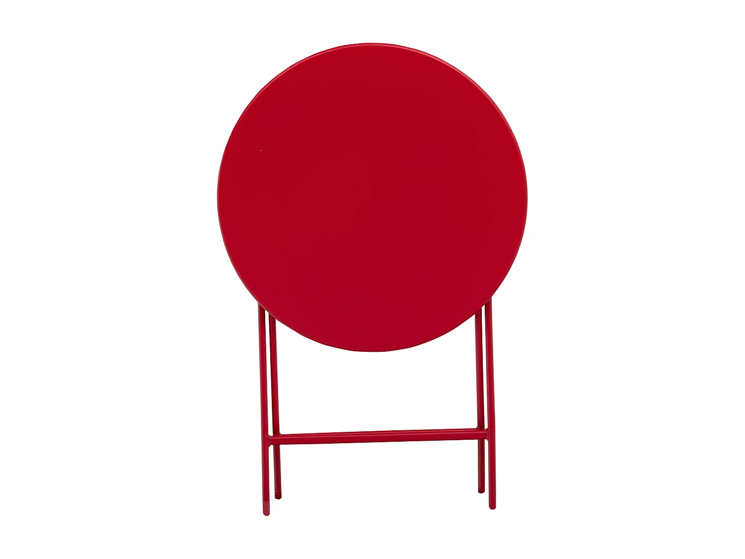 Salon de jardin bistro pliable - table ronde Ø 60 cm avec 2 chaises pliantes - métal thermolaqué rouge