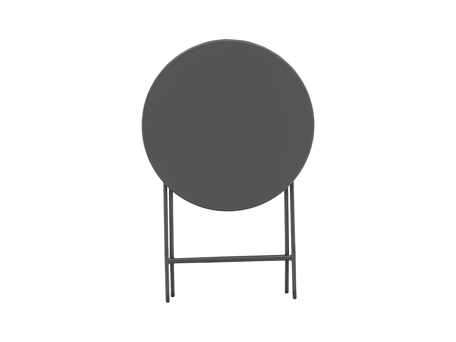Salon de jardin bistro pliable - table ronde Ø 60 cm avec 2 chaises pliantes - métal thermolaqué gris