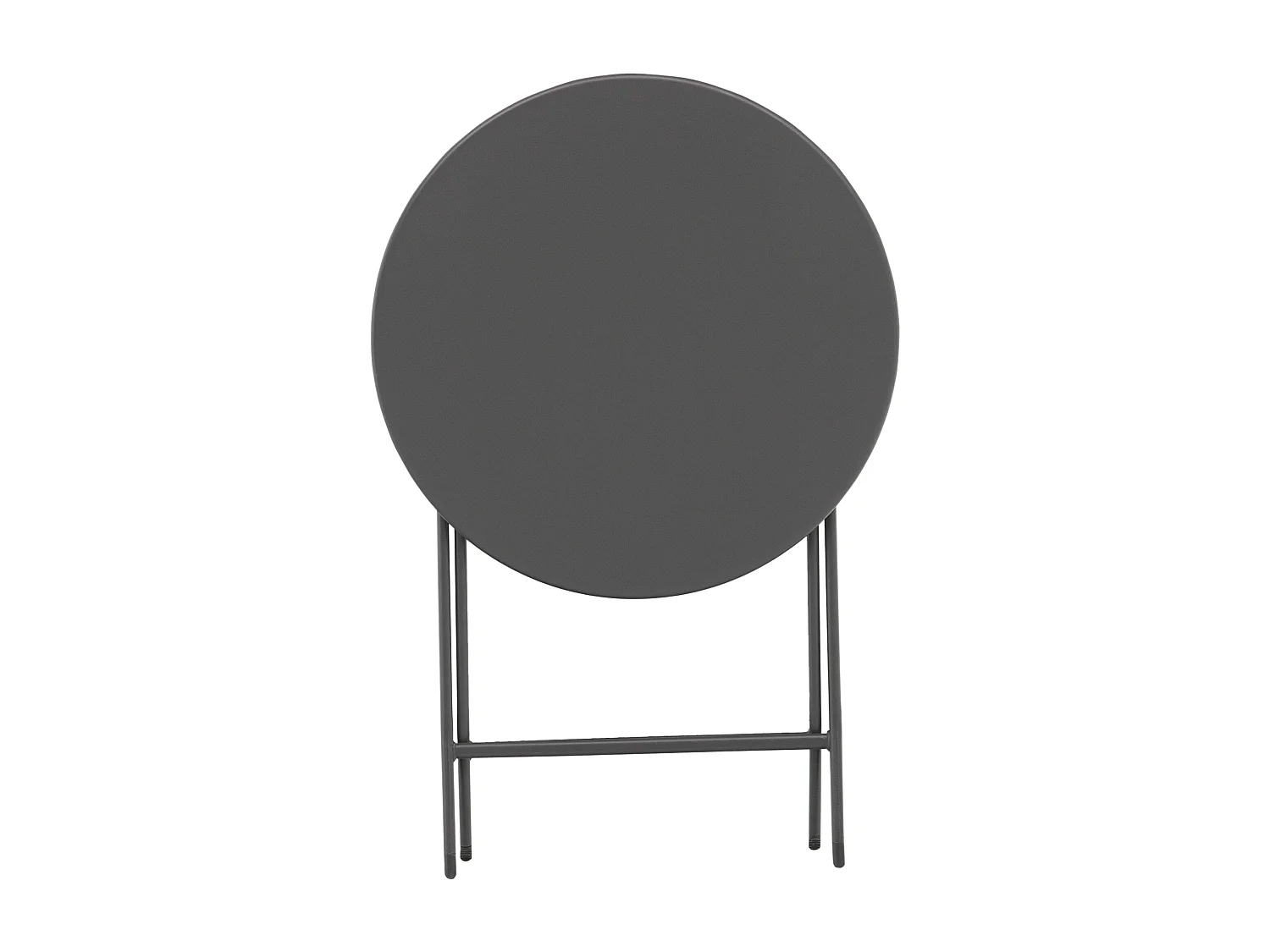 Salon de jardin bistro pliable - table ronde Ø 60 cm avec 2 chaises pliantes - métal thermolaqué gris