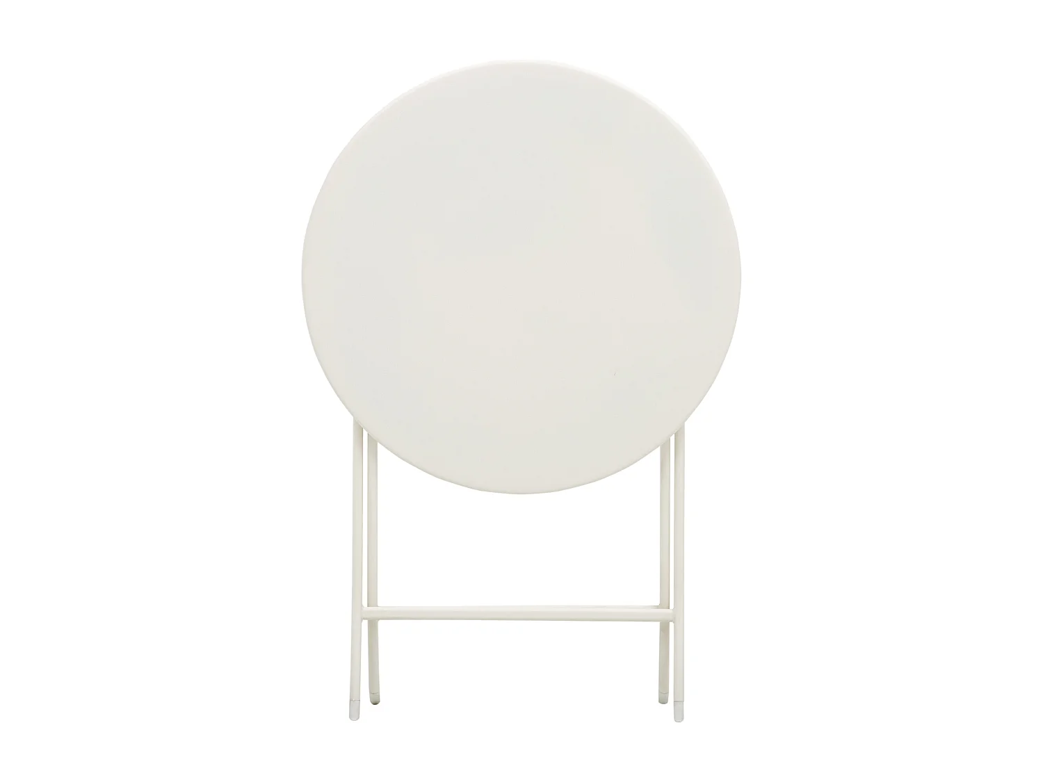 Salon de jardin bistro pliable - table ronde Ø 60 cm avec 2 chaises pliantes - métal thermolaqué blanc