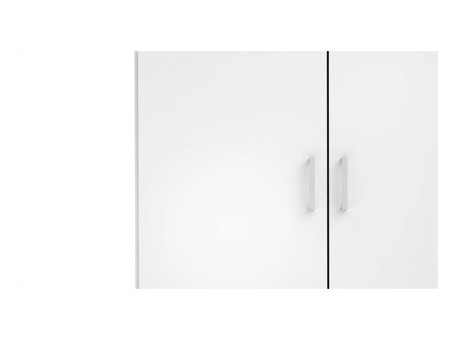 Kledingkast met twee draaideuren met twee interne planken en kleerhangerstang, kleur wit, afmetingen 77 x 175 x 49 cm