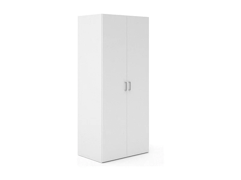 Armadio Multiuso 2 Ante Alibabba, Appendiabiti, 49.52x175.4h cm Bianco