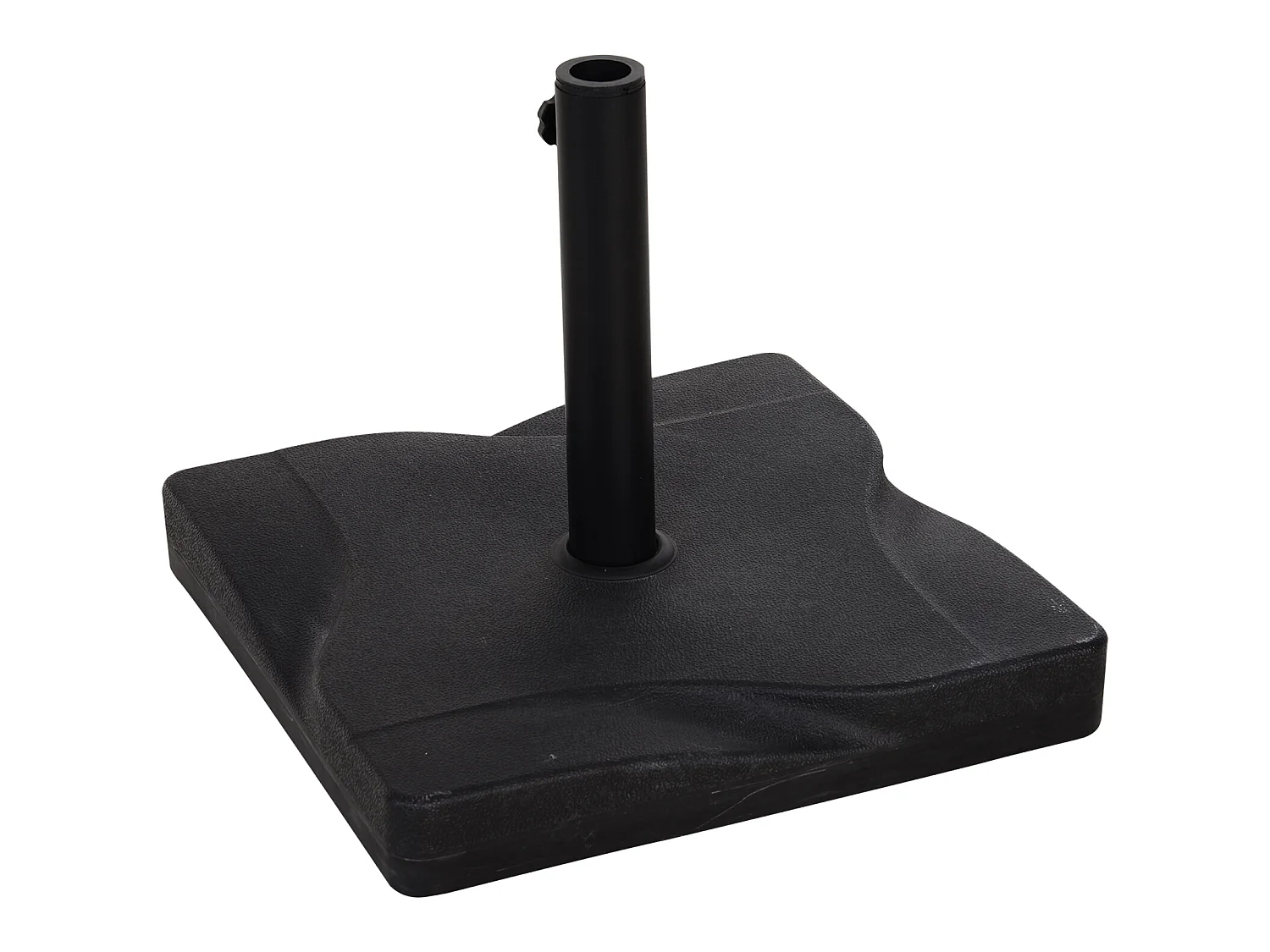 Pied de parasol base de lestage parasol carré dim. 41,5L x 41,5I x 35H cm poids net 20 Kg ciment HDPE noir