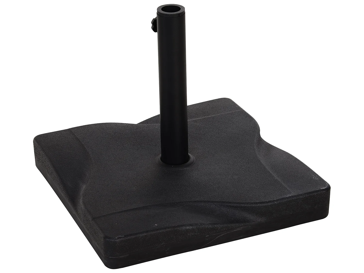 Pied de parasol base de lestage parasol carré dim. 41,5L x 41,5I x 35H cm poids net 20 Kg ciment HDPE noir