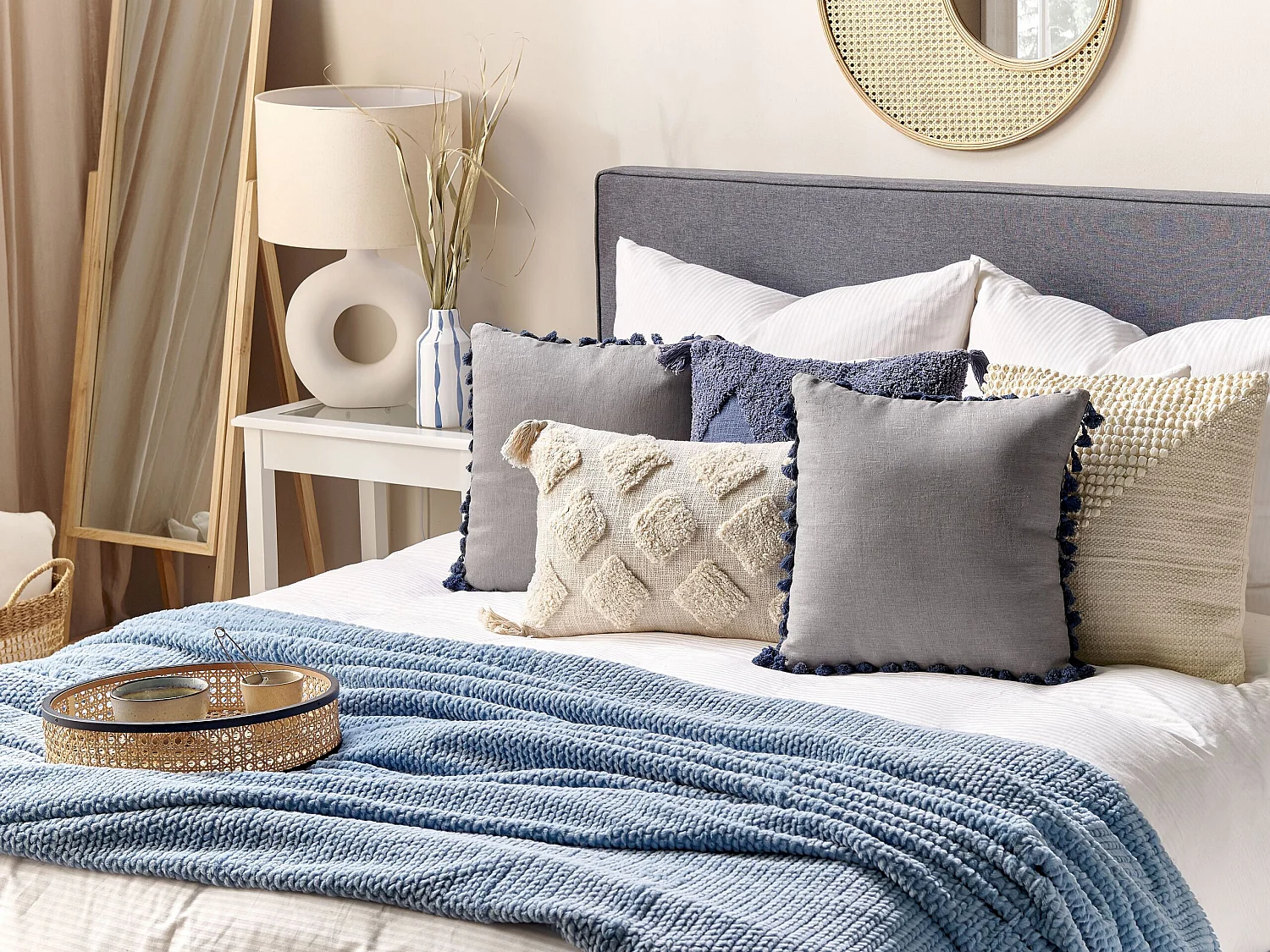 Zestaw 2 poduszek dekoracyjnych CARPINUS Len 45 x 45 cm Szary Jednolity