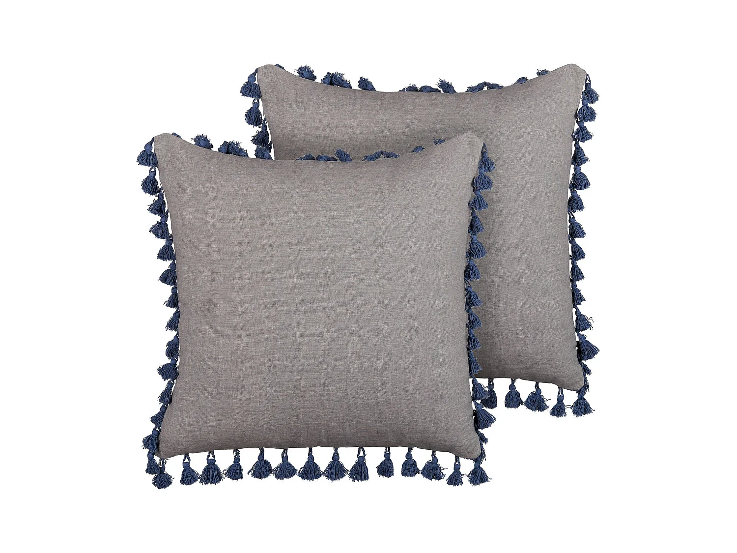 Lot de 2 coussins décoratifs CARPINUS Lin 45 x 45 cm Gris Unicolore