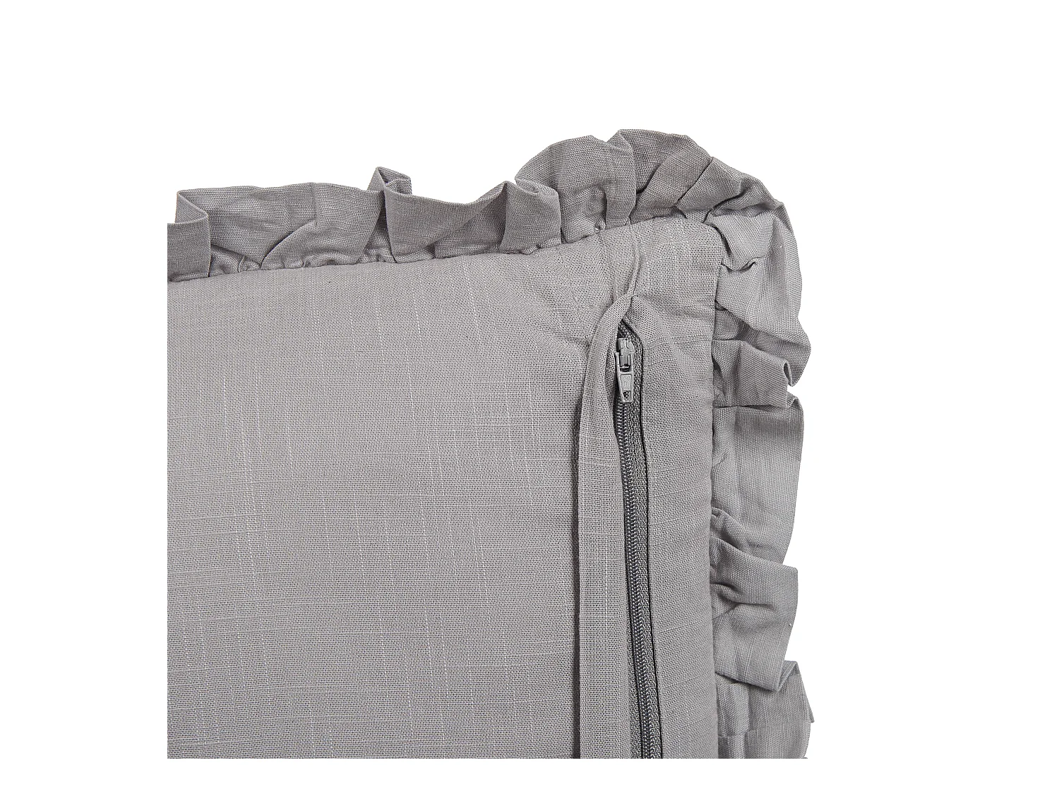 Dekokissen 2er Set mit Füllung Leinen / Baumwolle grau 45 x 45 cm Modern Glabra