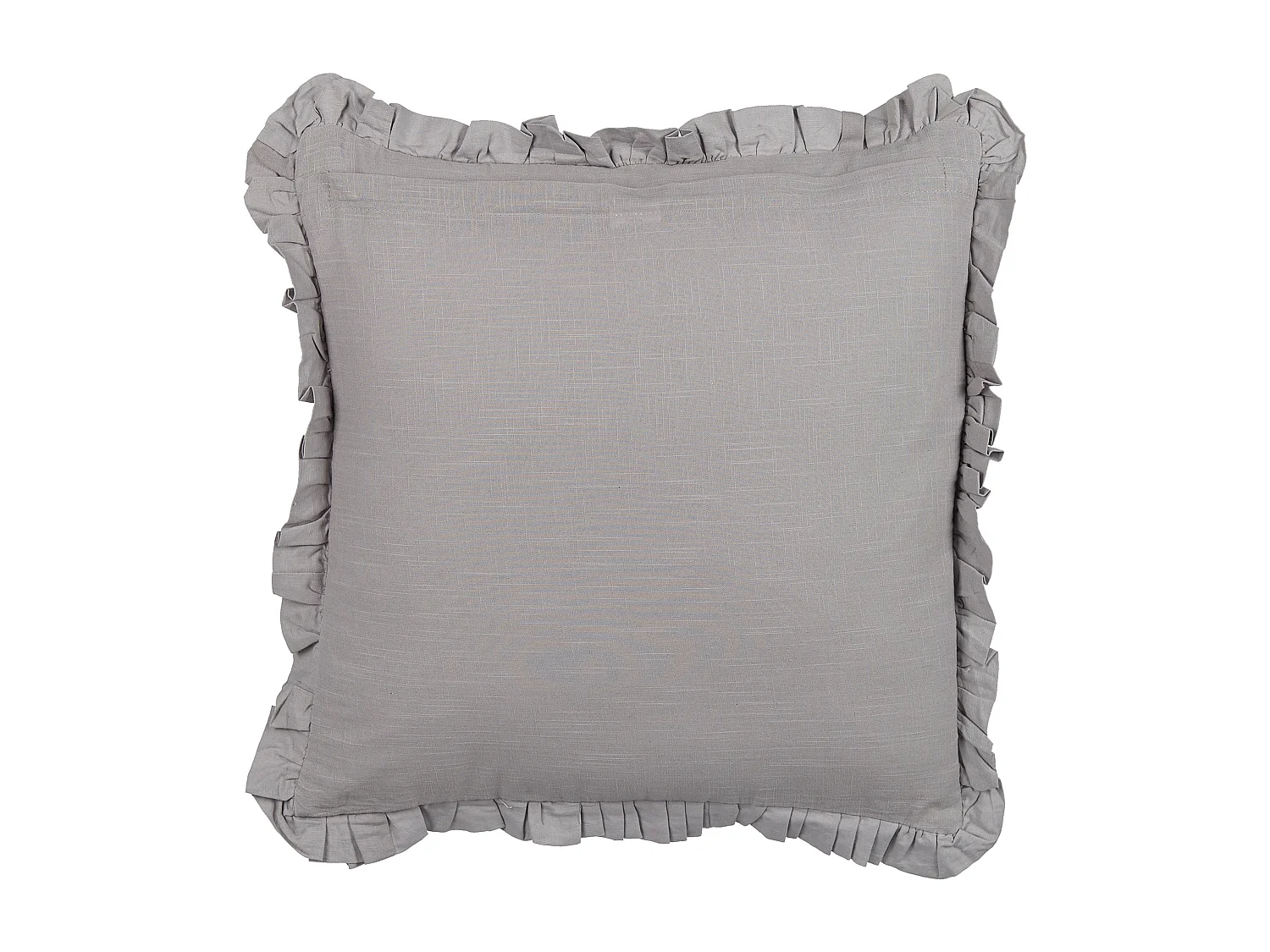 Set van 2 decoratieve kussens GLABRA Linnen 45 x 45 cm Grijs Effen