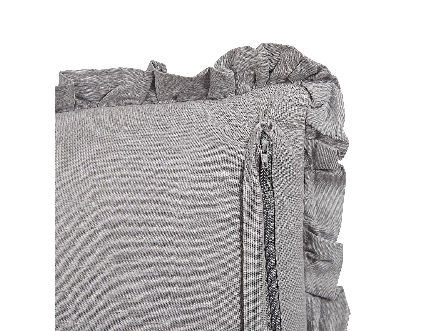 Set van 2 decoratieve kussens GLABRA Linnen 45 x 45 cm Grijs Effen